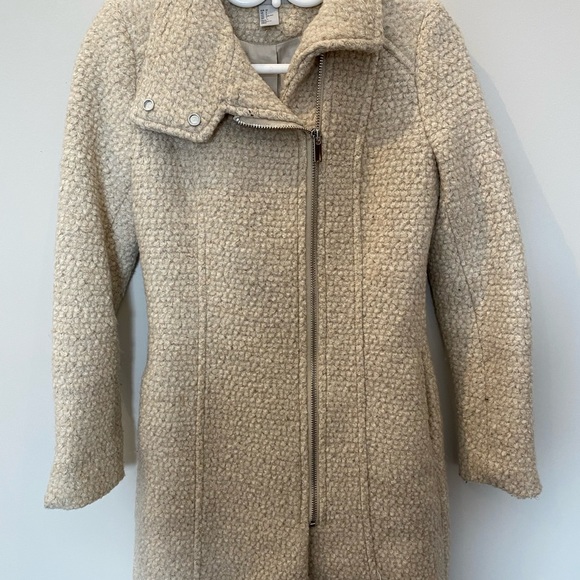 Cream fuzzy long jacket - Picture 2 of 7